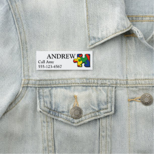 Nom Balise Autism ID Badge d'urgence Contact