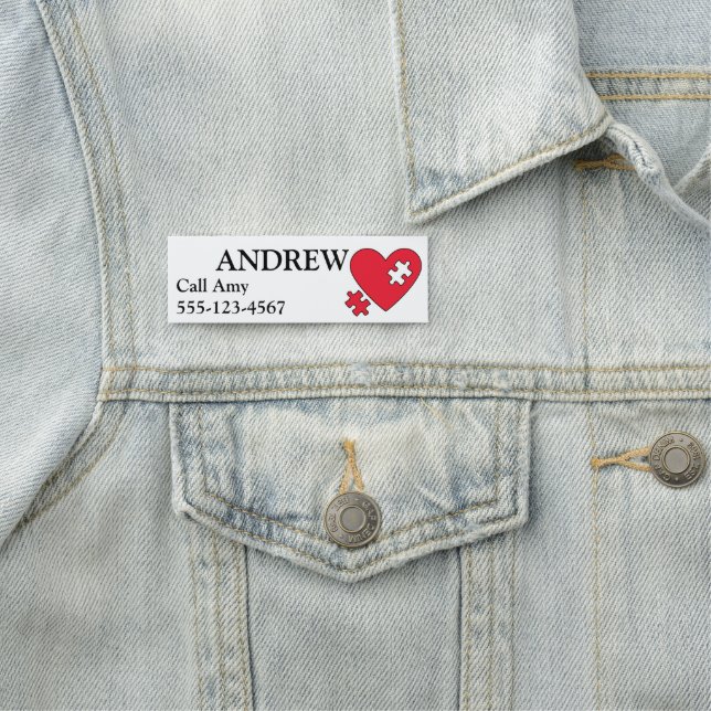 Nom Balise Autism ID Badge d'urgence Contact (En situation)