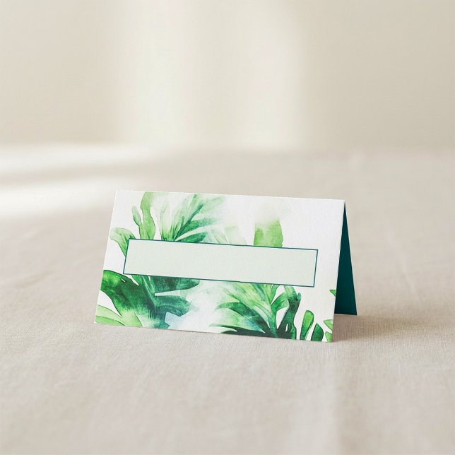 Nom botanique de la verdure tropicale Cartes de li (Tropical Greenery botanical Name Place Cards.)