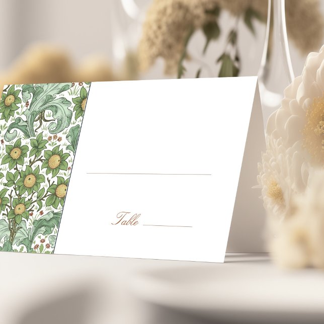 Nom Cartes Mariage Table Vintage Morris (Créateur téléchargé)