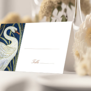 Nom Cartes Swans Mariage Table Vintage Art Nouveau