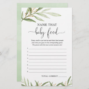 Nom ce baby shower de nourriture pour bébé jeu ver