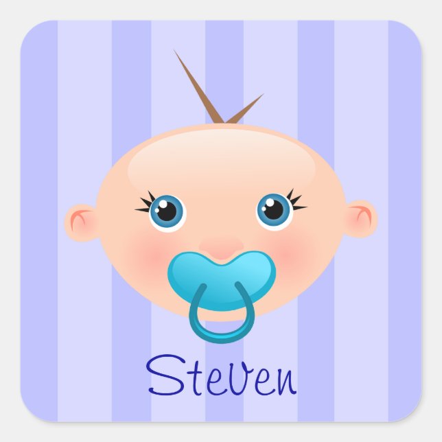 "Nom Ceci!" - Bébé Sticker Visage Garçon (Devant)