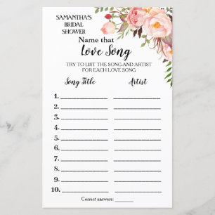 Nom cette chanson nuptiale douche anglais jeu espa