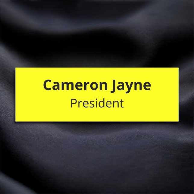 Nom classique jaune Étiquette ou aimant profession (MISOOK Yellow Name Tag with Job Title)