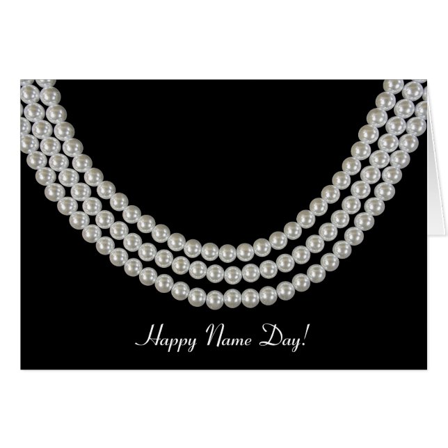 Nom Collier de perle de jour sur noir (Devant horizontal)