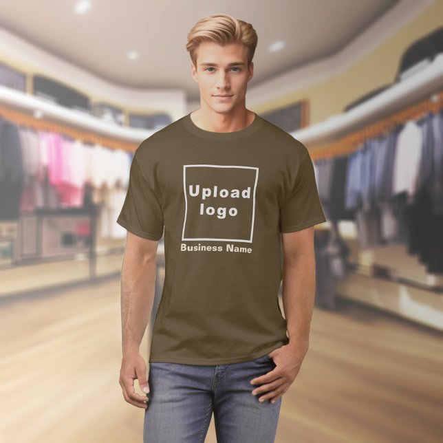 Nom commercial et logo sur T-shirt Brown (Brown t-shirt with your business name and logo on model)