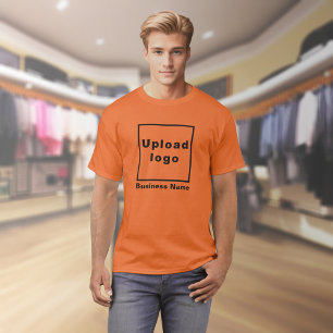 Nom commercial et logo sur T-shirt orange