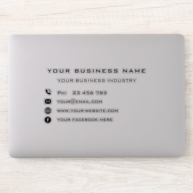 Nom commercial personnalisé Info texte Sticker pro (Ordinateur)