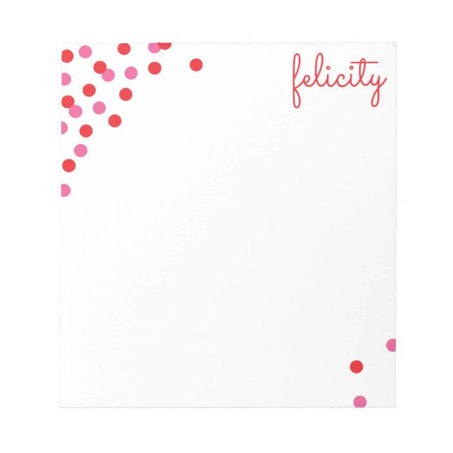 Nom Confetti Bloc-notes personnalisé (Devant)