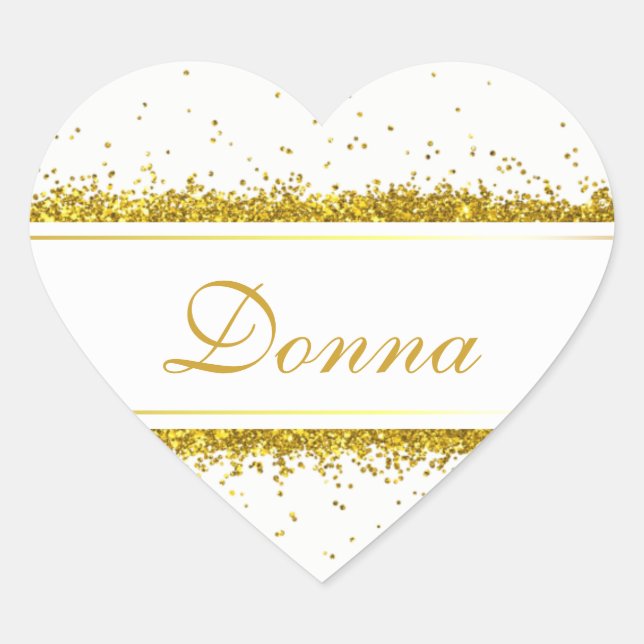 Nom Confetti de Parties scintillant d'or - Sticker (Devant)