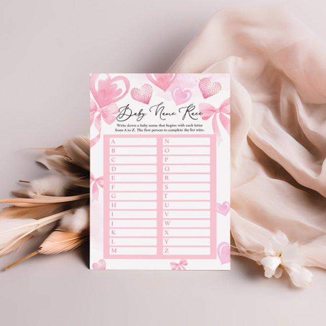 Nom Course Baby shower Valentines Carte de jeu (Créateur téléchargé)