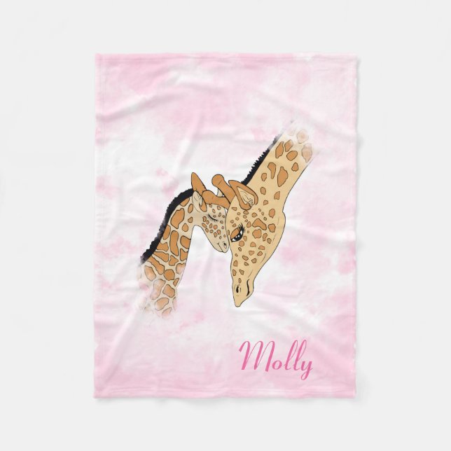 Nom couverture girafe personnalisable (Devant)