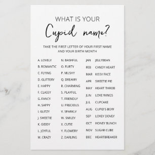 Nom Cupidé Jeu Saint Valentin Jeu de fête