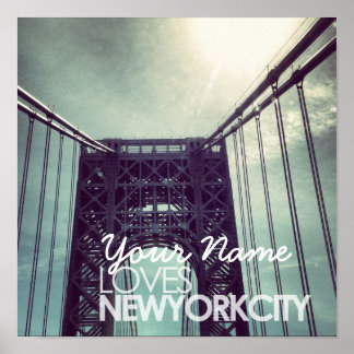 Nom customisé Aime New York City Poster