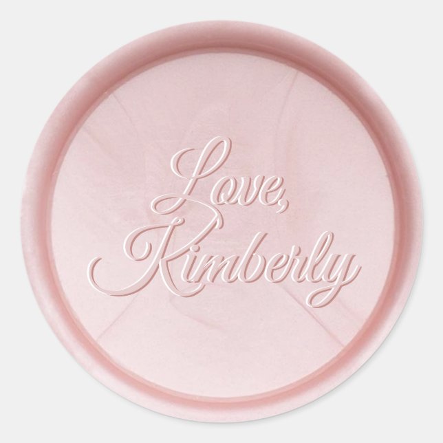 Nom customisé Sticker Pearl Pink Wax Seal (Devant)