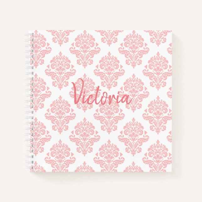 Nom Damask rose Script Joli Carnet (Devant)