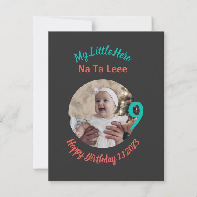 Nom d'anniversaire customisé avec photo (Devant)