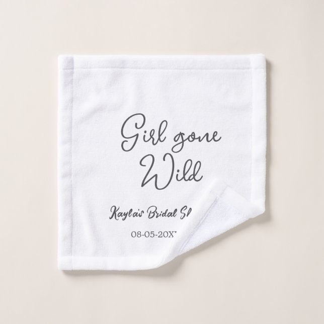 Nom Date de Fête de Mariée Simple Mini Fille décha (Gant de toilette)
