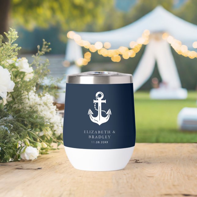 Nom de bateau d'ancre de mariage nautique (Mariage (pivoté))