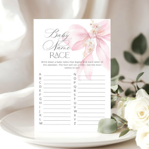 Nom de bébé race Bow rose Flore jeu de baby shower