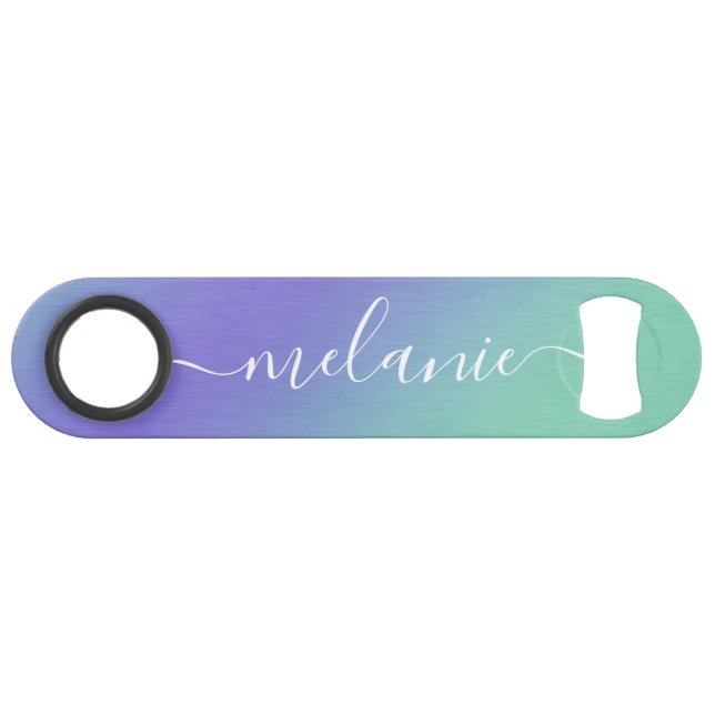 Nom de calligraphie dégradé vert violet Ombre (Dos Horizontal)