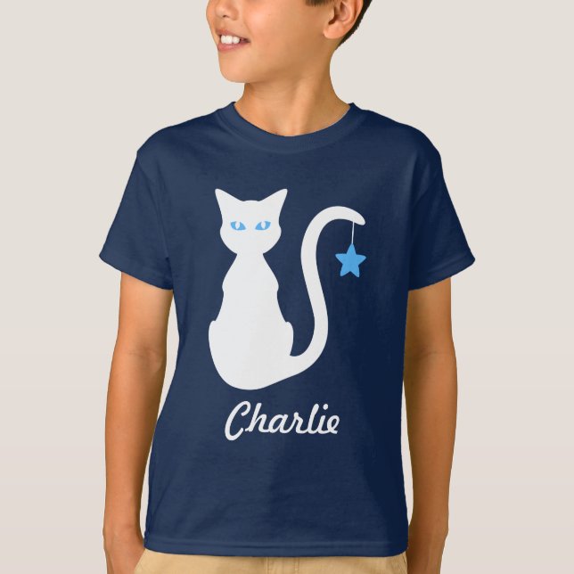 Nom de chat blanc T-Shirt (enfant) (Devant)