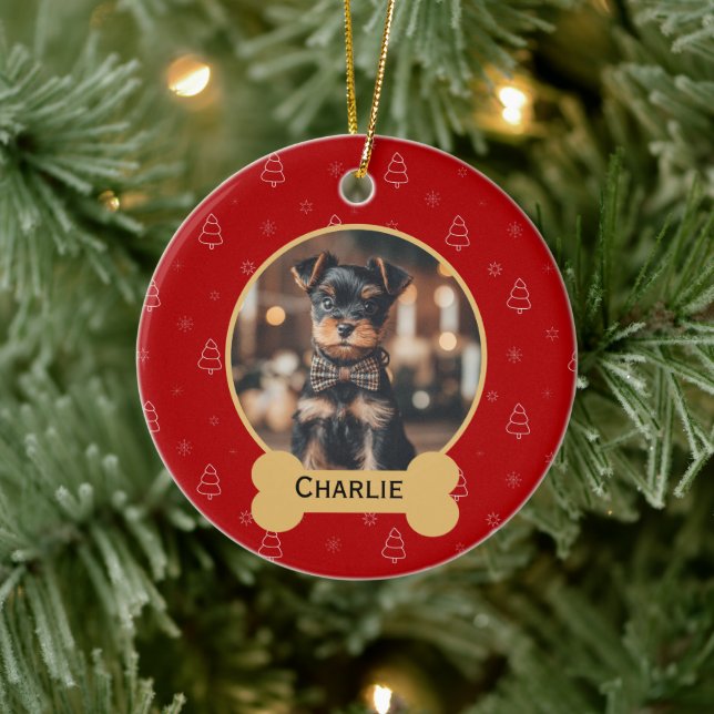 Nom de chien de Noël rouge ornement de Noël (Arbre)