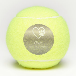 Nom de chien en or Balle de tennis 'lancer, récupé
