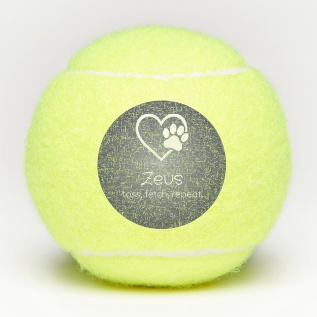 Nom de chien gris Balle de tennis 'lancer, récupér (Devant)