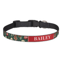Nom de chien personnalisé Noël Pet collier