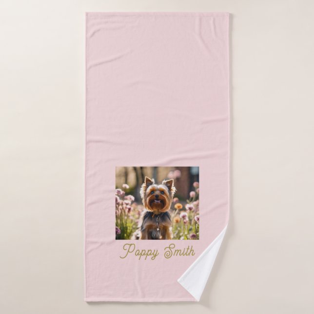 Nom de chien Photo Fard Pet (Serviette de bain)