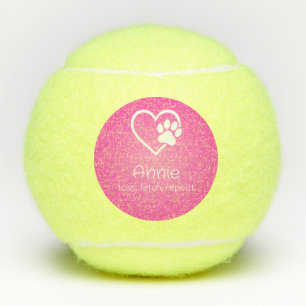 Nom de chien rose Balle de tennis 'lancer, récupér
