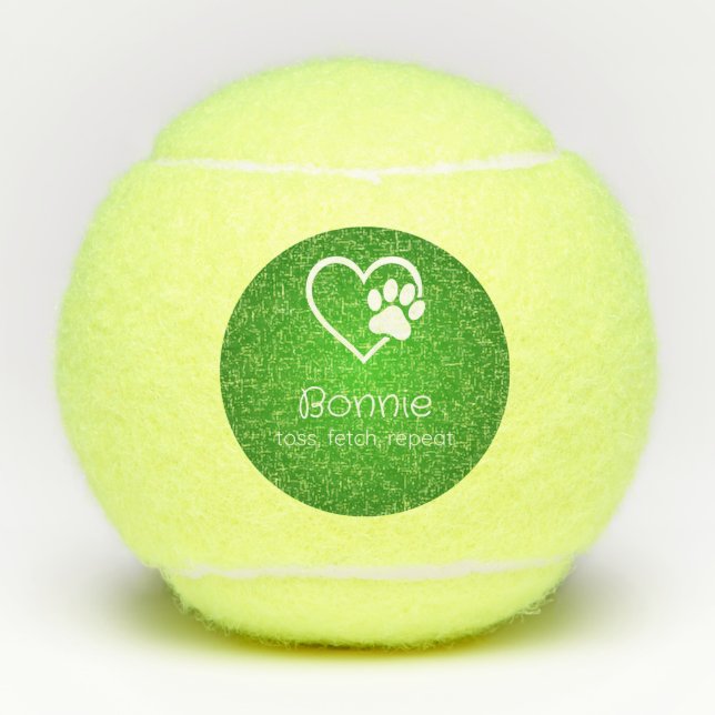 Nom de chien vert Balle de tennis 'lancer, récupér (Devant)