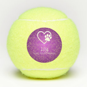 Nom de chien violet Balle de tennis 'lancer, récup
