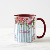 NOM DE COULEUR D'EAU CHARMANTE MUG FLORAL ÉLÉGANT