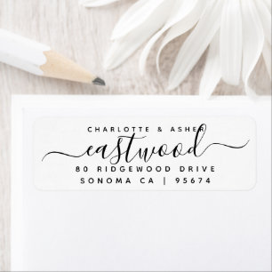 Nom de couple Adresse de retour Étiquette