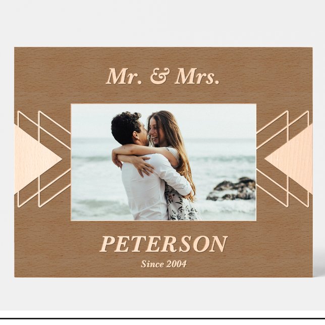 Nom de couple Cadre géométrique personnalisé en bo (Créateur téléchargé)