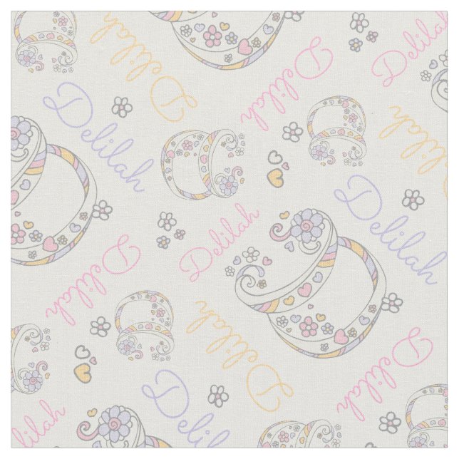 Nom de Delilah monogrammé et tissu de lettre D (Fermer)