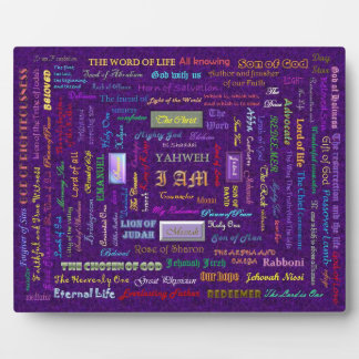 nom de Dieu photo affiche plaque avec chevalet