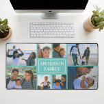 Nom de famille 8 Photo Collage Turquoise<br><div class="desc">Ce superbe Family Name 8 Photo Collage Desk Mat est un parfait mélange de fonctionnalité et de sentimentalité. Fabriqué avec des matériaux durables et de haute qualité, le tapis de bureau offre un grand espace pour accueillir huit photos soigneusement choisies des membres de votre famille. Il se targue d'un arrière...</div>
