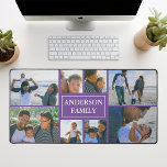 Nom de famille 8 Photo Collage violet<br><div class="desc">Ce superbe Family Name 8 Photo Collage Desk Mat est un parfait mélange de fonctionnalité et de sentimentalité. Fabriqué avec des matériaux durables et de haute qualité, le tapis de bureau offre un grand espace pour accueillir huit photos soigneusement choisies des membres de votre famille. Il se targue d'un arrière...</div>