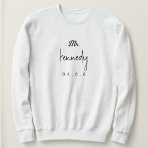 nom de famille avec date et signature sweatshirt