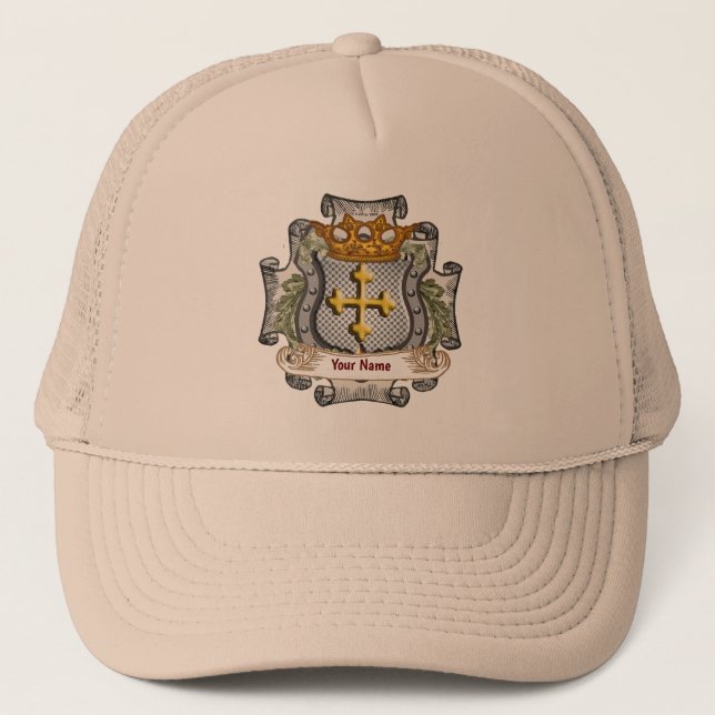 Nom de famille du bouclier royal casquette personn (Devant)