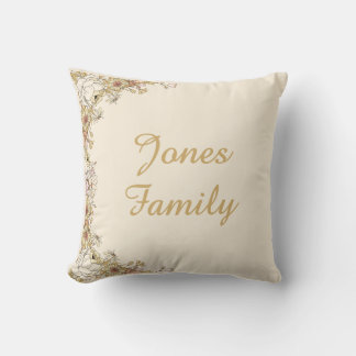Nom de famille personnalisable Coussin botanique
