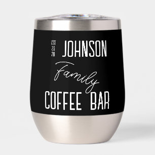 Nom de famille personnalisé Café noir et blanc