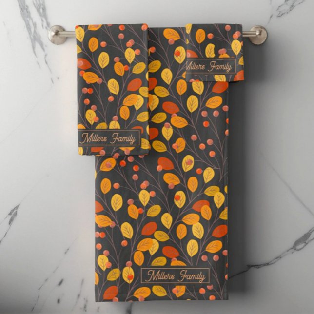Nom de famille personnalisé Serviettes de bain ens (Créateur téléchargé)