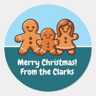 Nom de famille personnalisé Stickers Pain d'épices