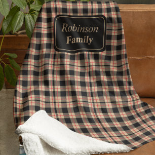 Nom de famille Plaid Sherpa Blanket