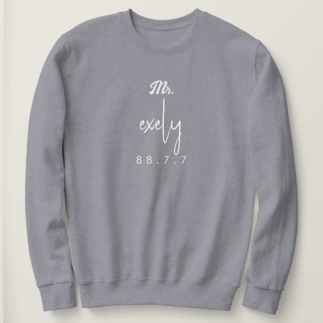 nom de famille propre avec date et signature sweat (Design devant)